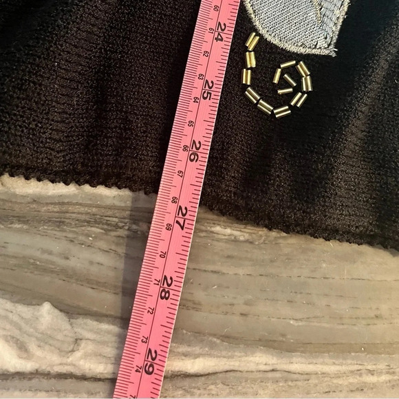 Umi Collections by Anne Crimmins Vintage Santana Knit Tunic Metallic Leaves L - Picture 6 of 7